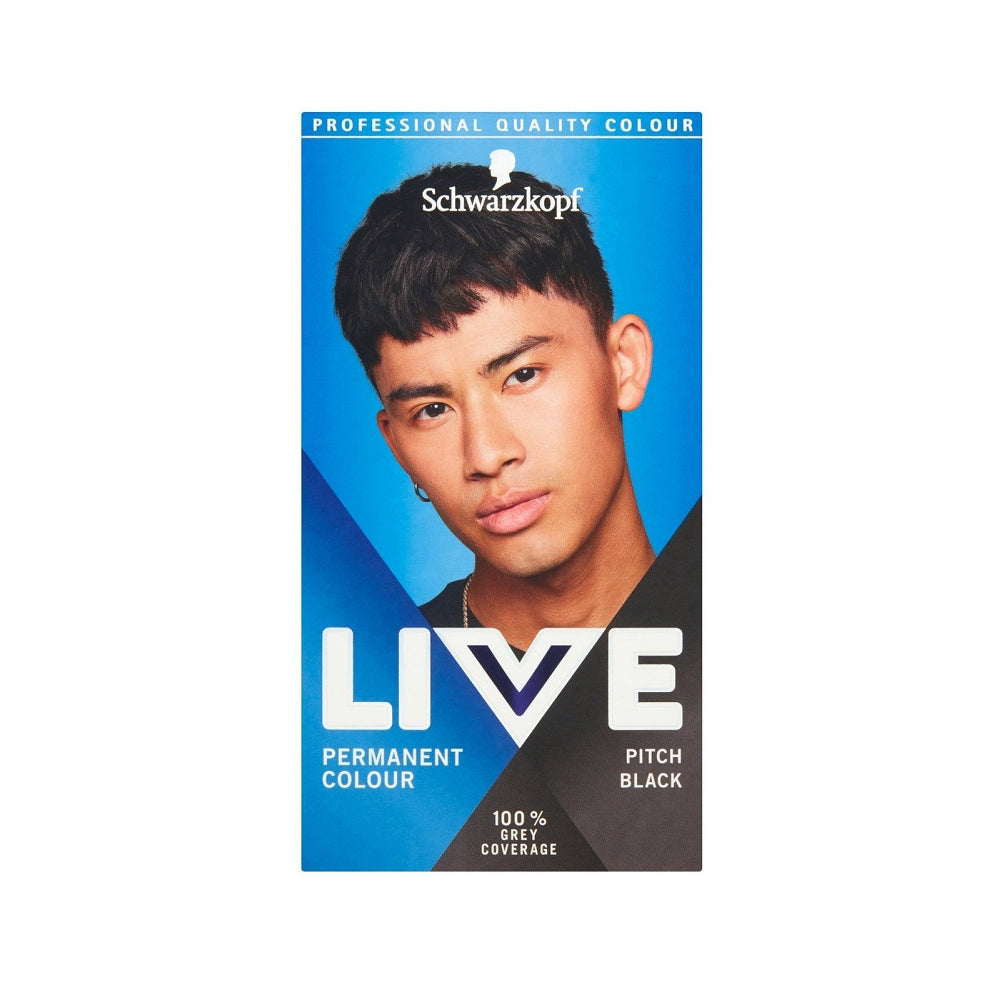 Schwarzkopf Live Hair Dye Permanent Hair Colour Men Pitch Black 099 | High Quality Hair Care Product Online - Product Image Schwarzkopf Live Hair Dye Permanent Hair Colour Men Pitch Black 099 | High Quality Hair Care Product Online - Product Image